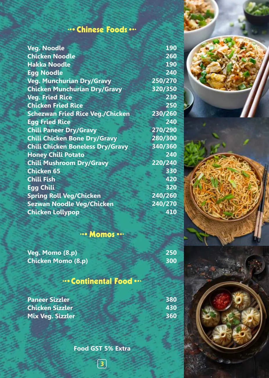 Pink Cafe food and beverage menu page 4