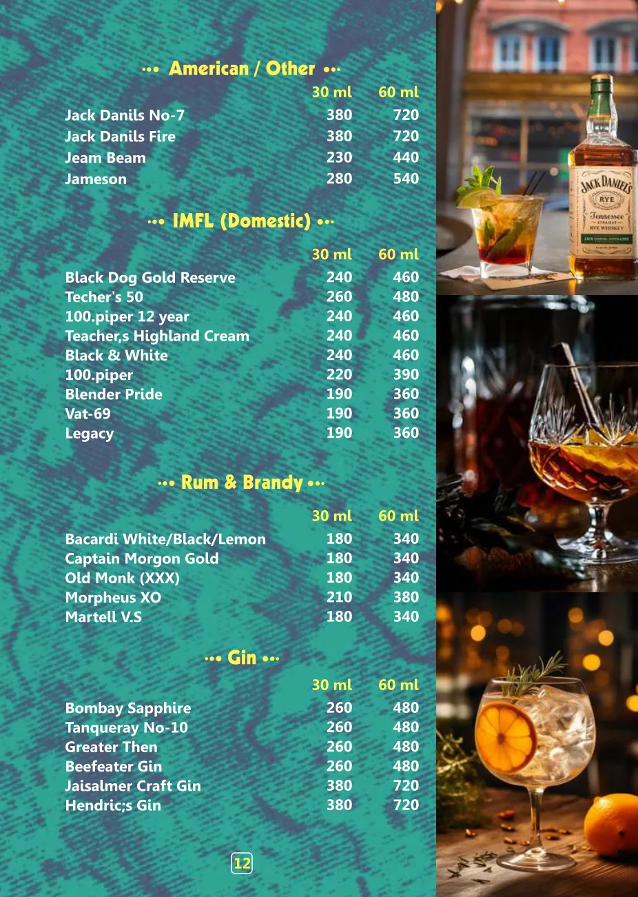Pink Cafe food and beverage menu page 13